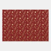 CHRISTMAS GREEN & GOLD URLAUB BÄUME ORNAMENTS GESCHENKPAPIER SET (Vorderseite 3)