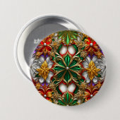 CHRISTMAS ~ Green Gold White Button ~ (Vorne & Hinten)