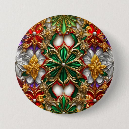 CHRISTMAS ~ Green Gold White Button ~ (Vorderseite)