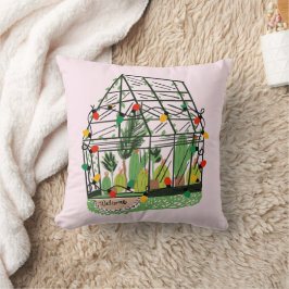Christmas Green House Botanical Cactus Plants  Kissen