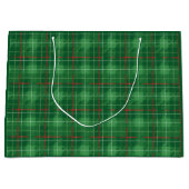 Christmas Green Kariert Große Geschenktüte (Vorderseite)