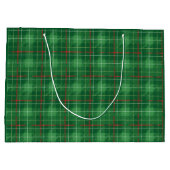 Christmas Green Kariert Große Geschenktüte (Rückseite)