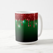 CHRISTMAS GREEN MIT RED HOLIDAY TROPFEN PATTERN KAFFEETASSE (VorderseiteRechts)