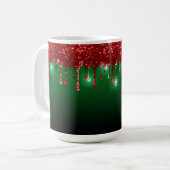 CHRISTMAS GREEN MIT RED HOLIDAY TROPFEN PATTERN KAFFEETASSE (Vorderseite Links)
