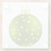 CHRISTMAS GREEN MIT WHITE STARS ORNAMENT GLASUNTERSETZER (Rückseite)