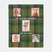 Christmas Green Navy Blue Tartan Kariertes Foto Fleecedecke (Vorderseite)