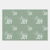 Christmas Green Peace und Freude Geschenkpapier Set (Vorderseite)