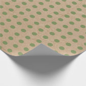 Christmas Green Polka Dots Kraft Geschenkpapier (Ecke)