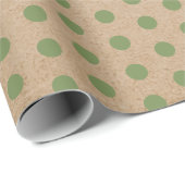 Christmas Green Polka Dots Kraft Geschenkpapier (Rolleneckpunkt)
