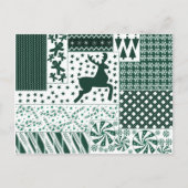 Christmas Green Quilt Feiertagspostkarte (Vorderseite)