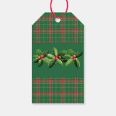 Christmas Green Red Kariert Geschenkanhänger (Rückseite)