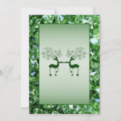 Christmas Green Reindeer Trendy Holidays Einladung (Rückseite)