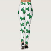 Christmas Green Scottie Terrier Button Leggings (Rückseite)