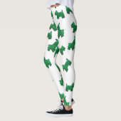 Christmas Green Scottie Terrier Button Leggings (Links)