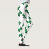 Christmas Green Scottie Terrier Button Leggings (Rechts)