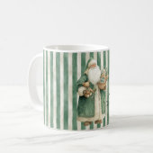 Christmas Green Stripes Teddy Bear Gifts Santa Kaffeetasse (Vorderseite Links)