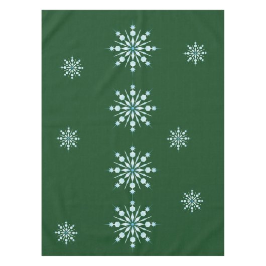 Christmas Green Tablecloth with Snowflake Pattern Tischdecke (Vorderseite)