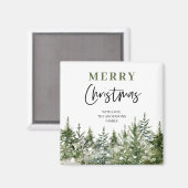 Christmas Green Tree | Merry Christmas Magnet (Vorderseite/Rückseite)