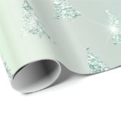 Christmas Green Trees Sparkle Geschenkpapier (Rolleneckpunkt)