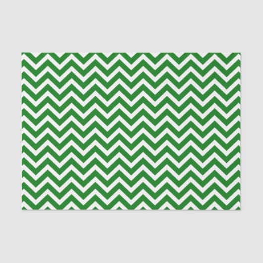Christmas Green und White Zickzack ZigZag Seidenpapier (Vorderseite)