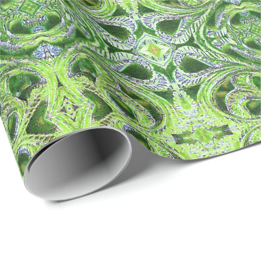 Christmas Green Vintag Lace Geschenkpapier (Rolleneckpunkt)