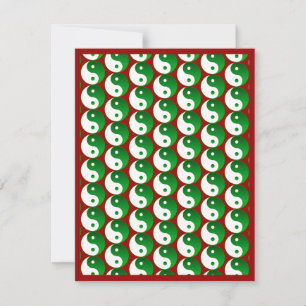 Christmas Green Yin & Yang Pattern Einladung