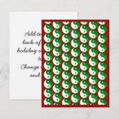 Christmas Green Yin & Yang Pattern Einladung (Vorne/Hinten)
