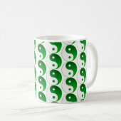 Christmas Green Yin & Yang Pattern Kaffeetasse (VorderseiteRechts)