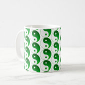 Christmas Green Yin & Yang Pattern Kaffeetasse (Vorderseite Links)