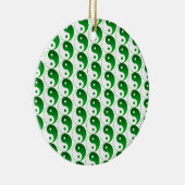 Christmas Green Yin & Yang Pattern Keramikornament (Rechts)