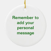 Christmas Green Yin & Yang Pattern Keramikornament (Hinten)