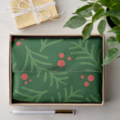 Christmas Greenery Berries Artisan Modern Holiday Seidenpapier (Geschenk)