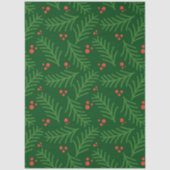 Christmas Greenery Berries Artisan Modern Holiday Seidenpapier (Vorderseite)