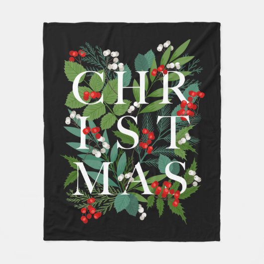 CHRISTMAS Greenery Berries Fleecedecke (Vorderseite)