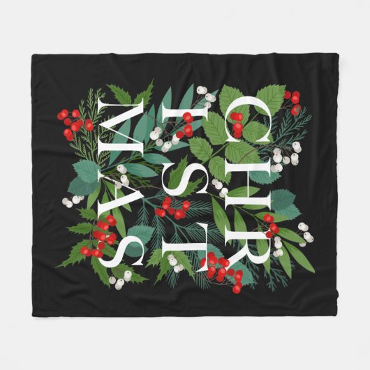 CHRISTMAS Greenery Berries Fleecedecke (Vorderseite (Horizontal))