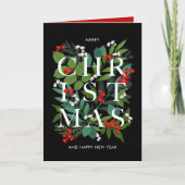 CHRISTMAS Greenery Berries Fotokarte Karte (Vorderseite)