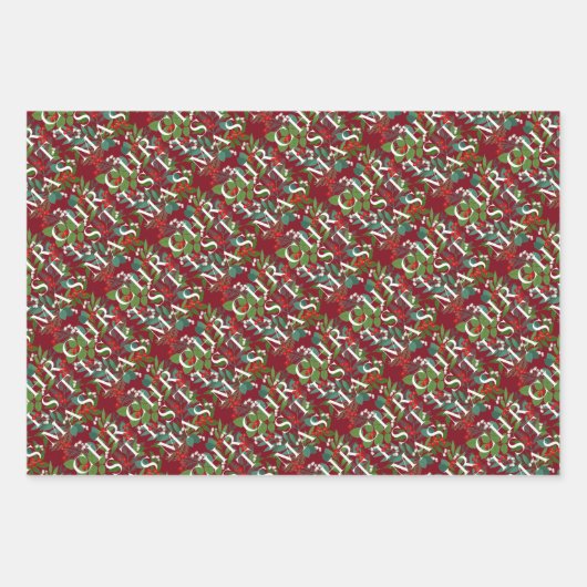 CHRISTMAS Greenery Berries Geschenkpapier Set (Vorderseite 3)