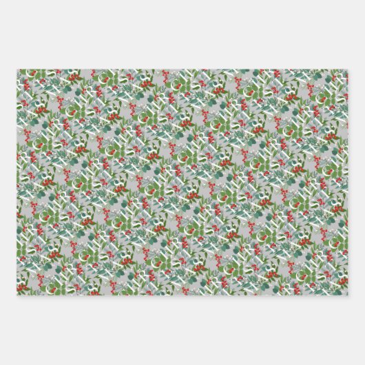 CHRISTMAS Greenery Berries Geschenkpapier Set (Vorderseite 2)