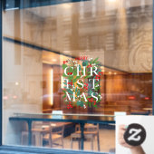 CHRISTMAS Greenery Berries Holiday Fensteraufkleber (Café-Fenster)