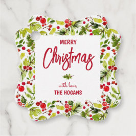 Christmas Greenery Berries Holiday Geschenkanhänger