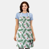 Christmas Greenery Berries INITIAL Modern Holiday Schürze (Getragen)