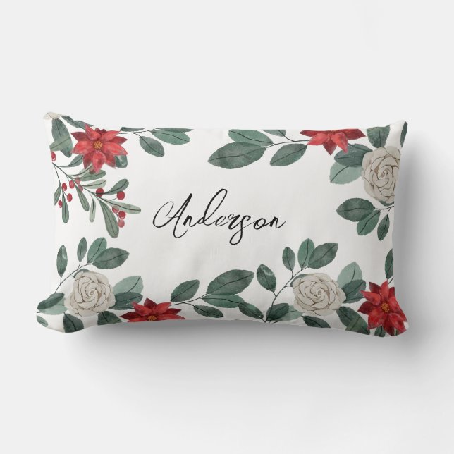 Christmas Greenery Berries  Lendenkissen (Vorderseite)