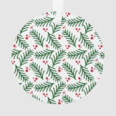 Christmas Greenery Berries NAME Modern Holiday Ornament (Rückseite)