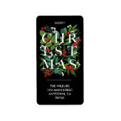CHRISTMAS Greenery Berries Rede Adressaufkleber (Vorne)