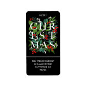 CHRISTMAS Greenery Berries Rücksendeadresse Adressaufkleber (Vorne)