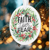 Christmas Greenery Bible Verse Black Typografy Ornament