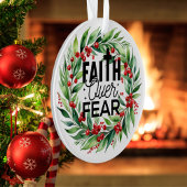 Christmas Greenery Bible Verse Black Typografy Ornament