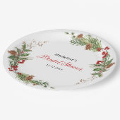 Christmas Greenery Bridal Shower Pappteller (Schrägansicht)