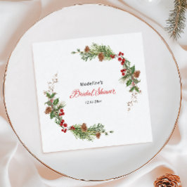 Christmas Greenery Bridal Shower  Serviette
