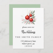 Christmas Greenery Change of Address Insert Card Ankündigungspostkarte (Vorne/Hinten)